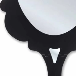 Miroir Noir Avec Cadre Décoré Neve, Fait En Italie -Décoration D'intérieur specchiera da parete nera con cornice decorata neve made in italia 2