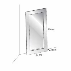 Miroir Sur Pied Rectangulaire Design Moderne Fabriqué En Italie - Salamina -Décoration D'intérieur specchiera da terra rettangolare di design moderno made in italy salamina 4