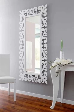 Grand Miroir Mural Design Rectangulaire En Bois Blanc Moderne - Cortese 9 Grand Miroir Mural Design Rectangulaire En Bois Blanc Moderne - Cortese -Décoration D'intérieur specchiera grande a parete design rettangolare in legno bianco moderno cortese 3