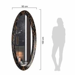 Miroir Mural Long Ovale Avec Cadre Effet Marbre Fabriqué En Italie - Denisse 8 Miroir Mural Long Ovale Avec Cadre Effet Marbre Fabriqué En Italie - Denisse -Décoration D'intérieur specchiera ovale lunga da parete cornice effetto marmo made in italy denisse