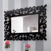 Grand Miroir Mural Rectangulaire Design Moderne En Bois Noir - Manola