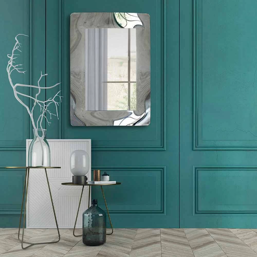 Miroir Rectangulaire Avec Cadre En Verre Ondulé Made In Italy - Vira 4 Miroir Rectangulaire Avec Cadre En Verre Ondulé Made In Italy - Vira – Image 2