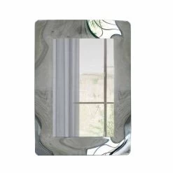 Miroir Rectangulaire Avec Cadre En Verre Ondulé Made In Italy - Vira