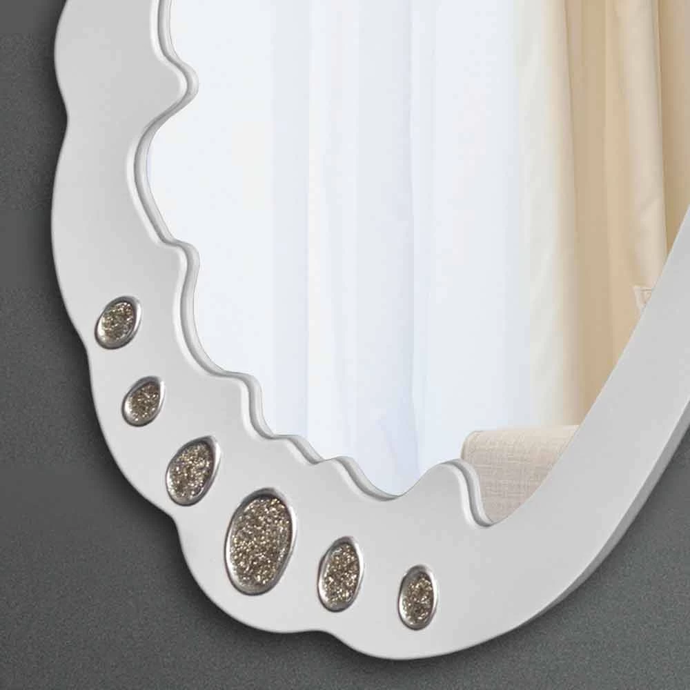 Miroir Décoratif Mural Blanc Design Italien Trilli Bianca 4 Miroir Décoratif Mural Blanc Design Italien Trilli Bianca – Image 2