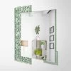 Miroir Mural Carré De Design Moderne En Bois Vert Décoré - Labyrinthe -Décoration D'intérieur specchio a muro design quadrato moderno in legno verde decorato labirinto