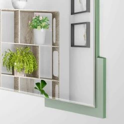 Miroir Mural Carré De Design Moderne En Bois Vert Décoré - Labyrinthe -Décoration D'intérieur specchio a muro design quadrato moderno in legno verde decorato labirinto 2