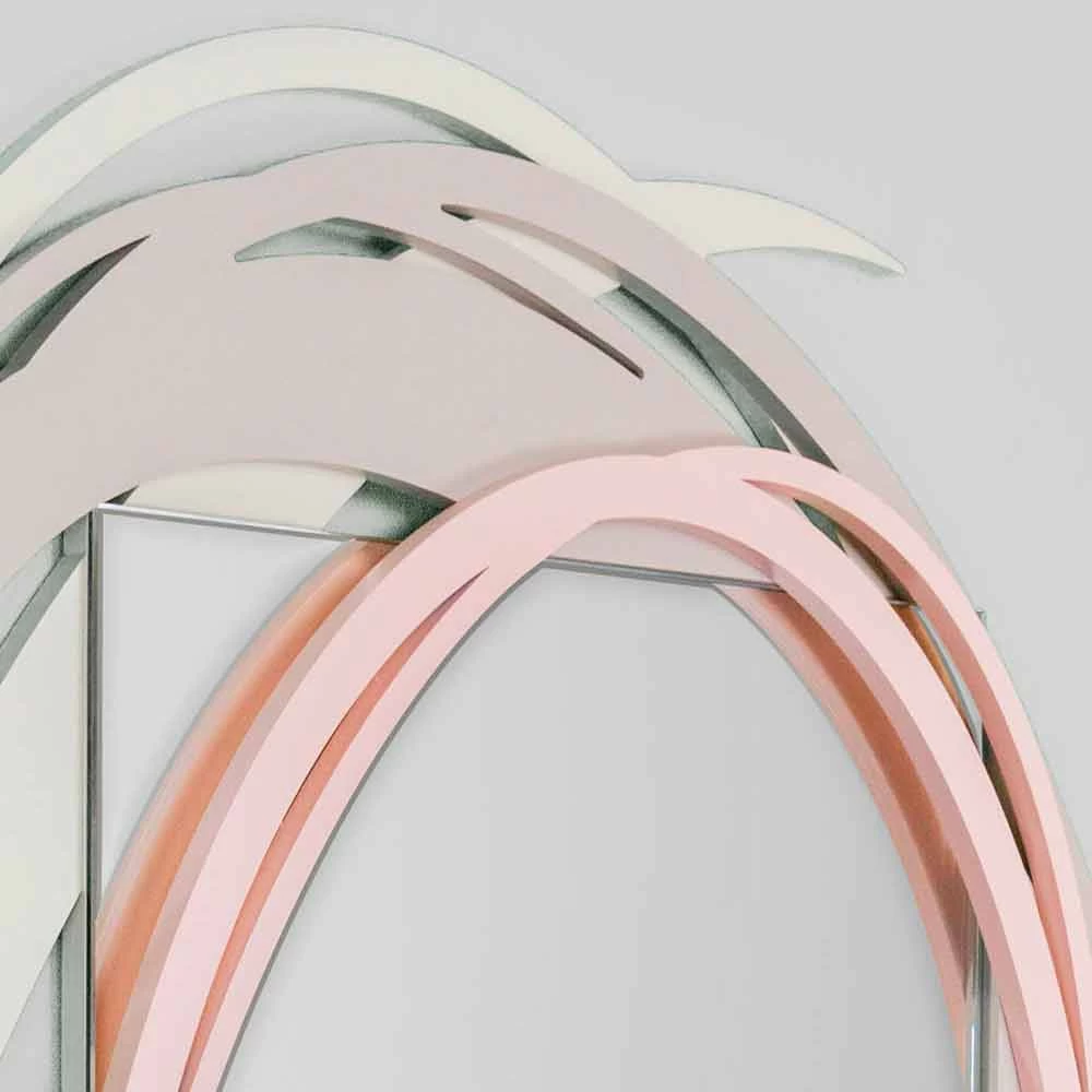 Miroir Mural Moderne Avec Design Décoratif En Bois Coloré - Orbita 4 Miroir Mural Moderne Avec Design Décoratif En Bois Coloré - Orbita – Image 2