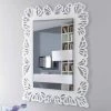 Miroir Mural En Plexiglas Blanc Avec Cadre Rectangulaire Décoré - Alidifarf -Décoration D'intérieur specchio a muro plexiglass bianco con cornice rettangolare decorata alidifarf