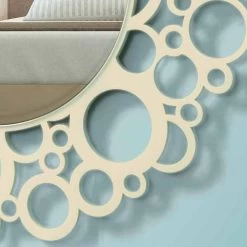 Miroir Mural Rond En Bois Brun De Design Moderne Avec Cadre - Bombo -Décoration D'intérieur specchio a muro rotondo in legno marrone di design moderno con cornice bombo 2