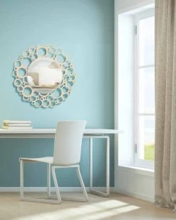 Miroir Mural Rond En Bois Brun De Design Moderne Avec Cadre - Bombo -Décoration D'intérieur specchio a muro rotondo in legno marrone di design moderno con cornice bombo 3