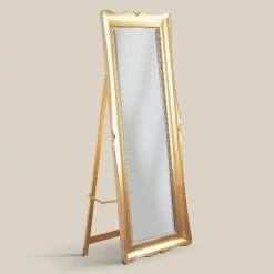 Miroir De Sol Classique En Bois De Feuille D'or Made In Italy - Florence