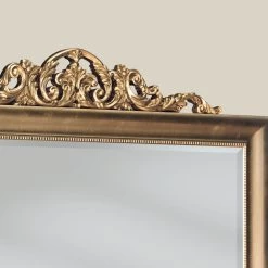 Miroir En Bois Rectangulaire Classique à La Feuille D'or Fabriqué En Italie - Ibiscos -Décoration D'intérieur specchio classico in legno foglia oro rettangolare made in italy ibiscos 2