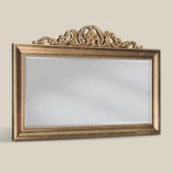 Miroir En Bois Rectangulaire Classique à La Feuille D'or Fabriqué En Italie - Ibiscos