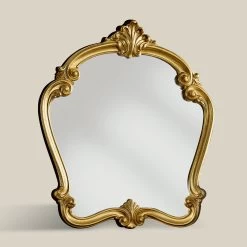 Miroir De Forme Classique Avec Cadre En Feuille D'or Fabriqué En Italie - Madalina