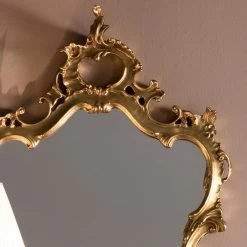 Miroir De Forme Classique Avec Cadre En Feuille D'or Fabriqué En Italie - Precious -Décoration D'intérieur specchio classico sagomato con cornice foglia oro made in italy prezioso 2