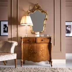 Miroir De Forme Classique Avec Cadre En Feuille D'or Fabriqué En Italie - Precious -Décoration D'intérieur specchio classico sagomato con cornice foglia oro made in italy prezioso 3