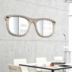 Miroir Mural Décoratif En Forme De Lunette Glass, Décoré à La Main