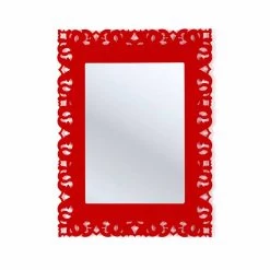Miroir Rouge Avec Décoration En Macramé Tonya, Fait En Italie 7 Miroir Rouge Avec Décoration En Macramé Tonya, Fait En Italie -Décoration D'intérieur specchio da muro rosso con decorazione macrame tonya made in italy 2
