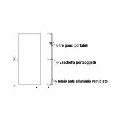 Miroir Mural Avec Porte Ouvrante Et Patères Made In Italy - Boro -Décoration D'intérieur specchio da parete con anta apribile e ganci appendiabiti made in italy boro 6