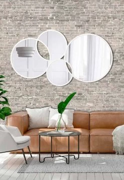 Cadre Coloré En Forme De Miroir Mural De Conception Moderne - Synthèse -Décoration D'intérieur specchio da parete design moderno a forma di anelli finitura colorata sintesi 7