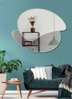 Grand Miroir Mural Design Avec Structure Colorée Moderne - Mantra -Décoration D'intérieur specchio da parete di design grande con finitura colorata moderno mantra 3