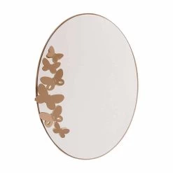 Miroir Mural Ovale En Fer De Conception Moderne Fabriqué En Italie - Beurre -Décoration D'intérieur specchio da parete di design moderno ovale in ferro made in italy butter 1