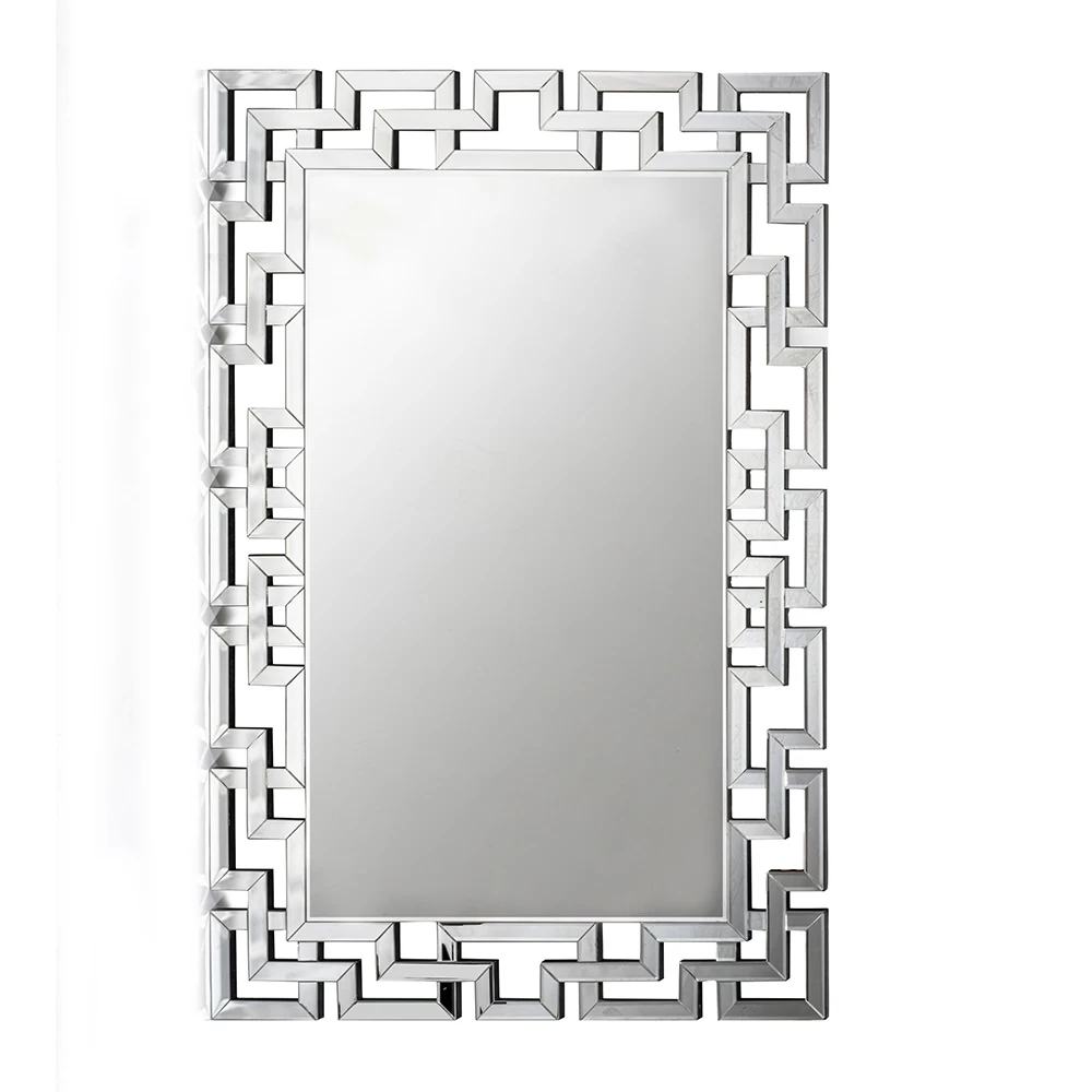 Miroir Mural En Mdf Et Verre Argenté Avec Cadre Façonné - Avolo 4 Miroir Mural En Mdf Et Verre Argenté Avec Cadre Façonné - Avolo – Image 2