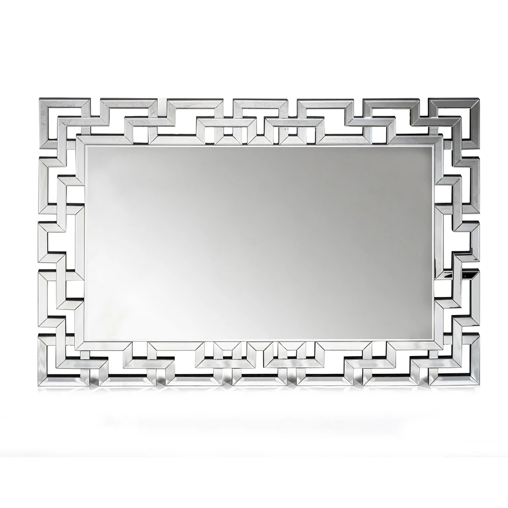 Miroir Mural En Mdf Et Verre Argenté Avec Cadre Façonné - Avolo 3 Miroir Mural En Mdf Et Verre Argenté Avec Cadre Façonné - Avolo