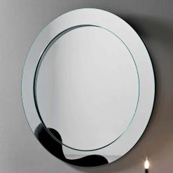 Miroir Mural Rond Avec Cadre Incliné Made In Italy - Salamina