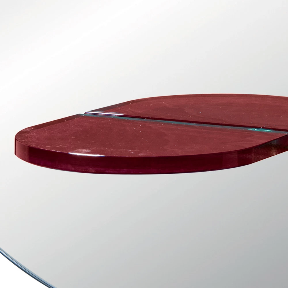 Miroir Mural Rond Avec étagère En Verre Coloré Made In Italy - Eliza 4 Miroir Mural Rond Avec étagère En Verre Coloré Made In Italy - Eliza – Image 2