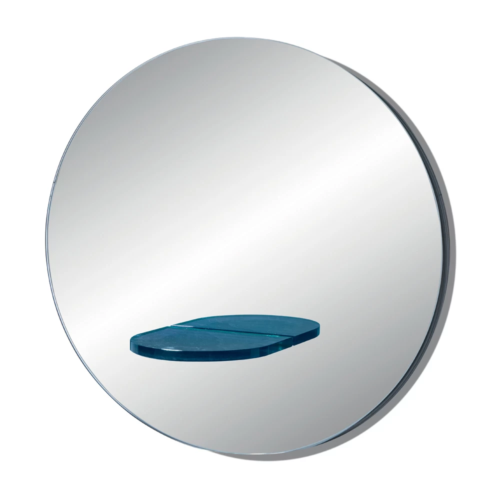 Miroir Mural Rond Avec étagère En Verre Coloré Made In Italy - Eliza 7 Miroir Mural Rond Avec étagère En Verre Coloré Made In Italy - Eliza – Image 5