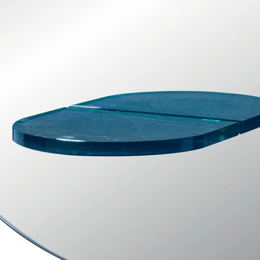 Miroir Mural Rond Avec étagère En Verre Coloré Made In Italy - Eliza 8 Miroir Mural Rond Avec étagère En Verre Coloré Made In Italy - Eliza – Image 6