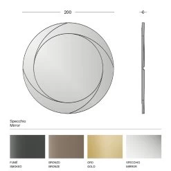 Miroir Mural Rond Avec Structure En Bois Fabriqué En Italie - Navona -Décoration D'intérieur specchio da parete rotondo con struttura in legno made in italy navona 8