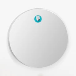 Miroir Mural Rond Avec Anneau En Teck Coloré Made In Italy - Odile