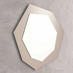 Miroir Mural En Forme Avec Cadre En Verre Made In Italy - Chlore -Décoration D'intérieur specchio da parete sagomato con cornice in vetro made in italy cloro 1