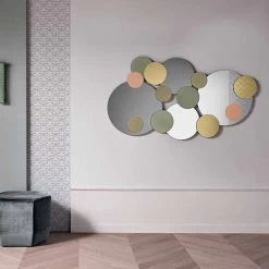 Miroir Mural Décoratif Avec Cercles Colorés Qualité Made In Italy - Babol 11 Miroir Mural Décoratif Avec Cercles Colorés Qualité Made In Italy - Babol -Décoration D'intérieur specchio decorativo a parete con cerchi colorati design in 2 dimensioni babol 2