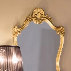 Miroir Classique à La Feuille D'or Avec Cadre En Forme Fabriqué En Italie - Precious -Décoration D'intérieur specchio foglia oro classico con cornice sagomata made in italy prezioso 2