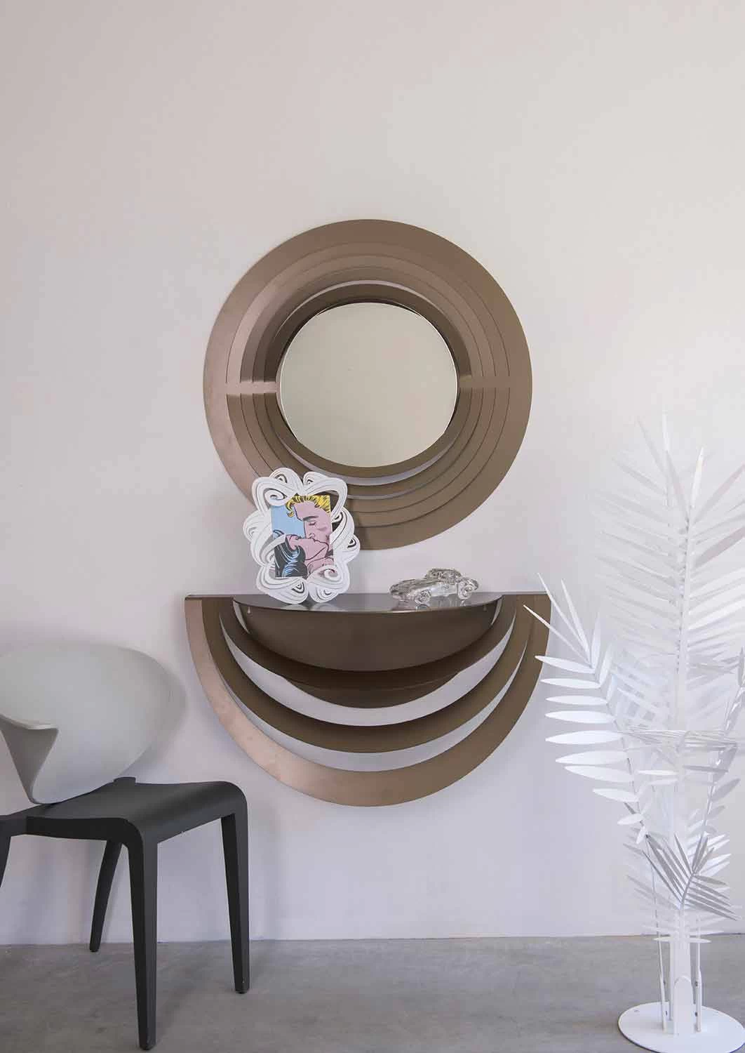 Miroir Mural Circulaire Moderne En Fer Coloré Fabriqué En Italie - Origan 11 Miroir Mural Circulaire Moderne En Fer Coloré Fabriqué En Italie - Origan – Image 9