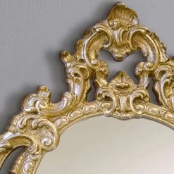 Miroir Ovale Classique En Bois De Feuille D'or Et D'argent Fabriqué En Italie - Vanessa 8 Miroir Ovale Classique En Bois De Feuille D'or Et D'argent Fabriqué En Italie - Vanessa -Décoration D'intérieur specchio ovale classico legno foglia oro e argento made in italy vanessa 2