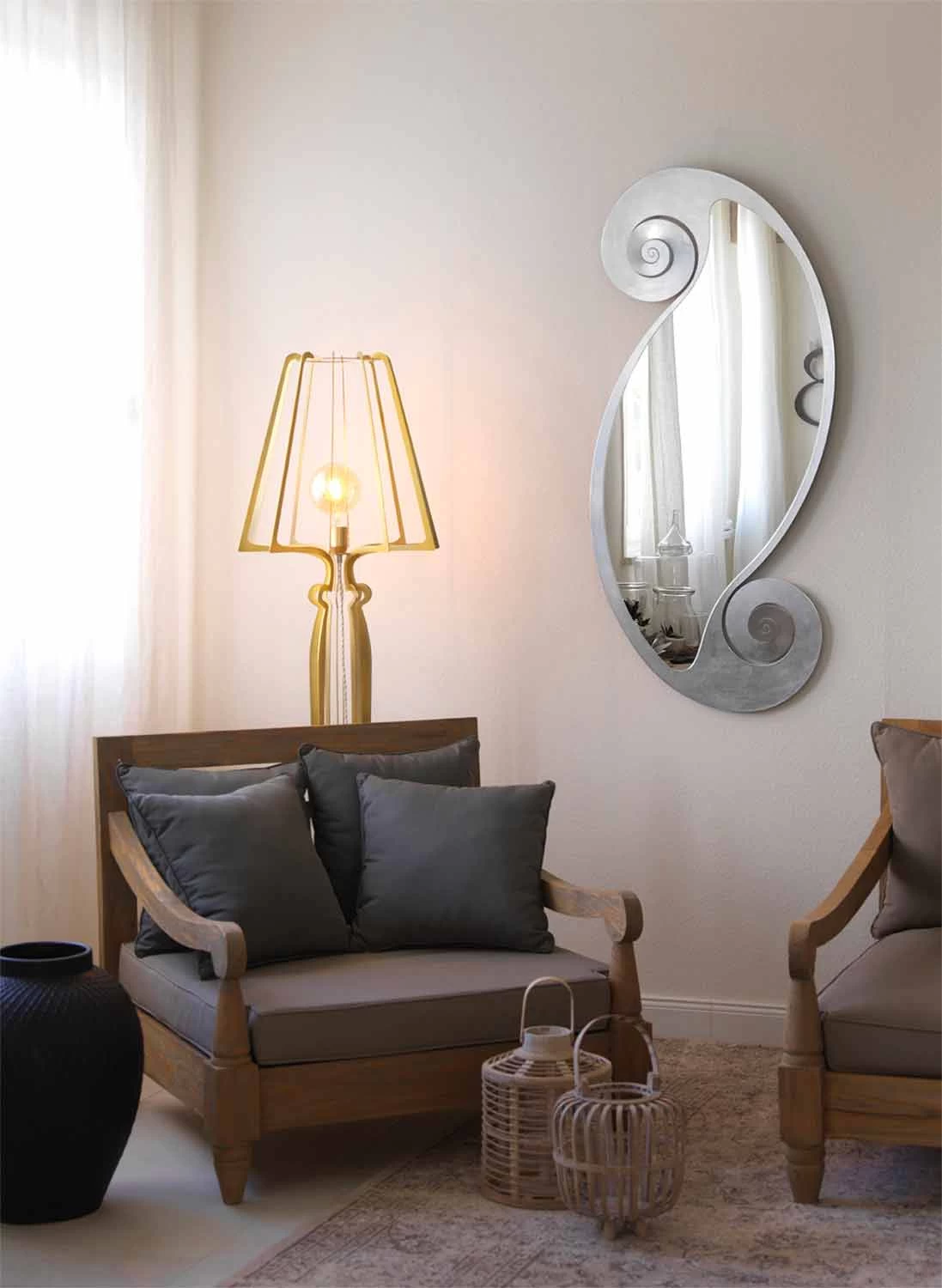 Miroir Mural Ovale De Conception Moderne En Fer Fabriqué En Italie - Pacifique 7 Miroir Mural Ovale De Conception Moderne En Fer Fabriqué En Italie - Pacifique – Image 5