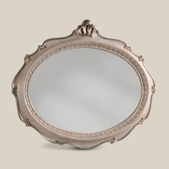 Miroir Ovale De Style Classique En Bois Blanc Fabriqué En Italie - Florence