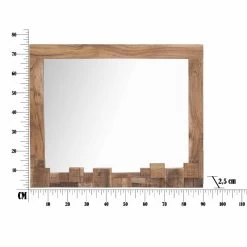 Miroir Mural Rectangulaire Moderne Avec Cadre En Bois D'acacia - Eloise -Décoration D'intérieur specchio rettangolare da parete moderno in legno di acacia e specchio eloise 5