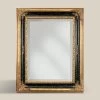 Miroir Rectangulaire En Bois De Feuille D'or Et Noir Made In Italy - Sophie -Décoration D'intérieur specchio rettangolare in legno foglia oro e nero made in italy sophie