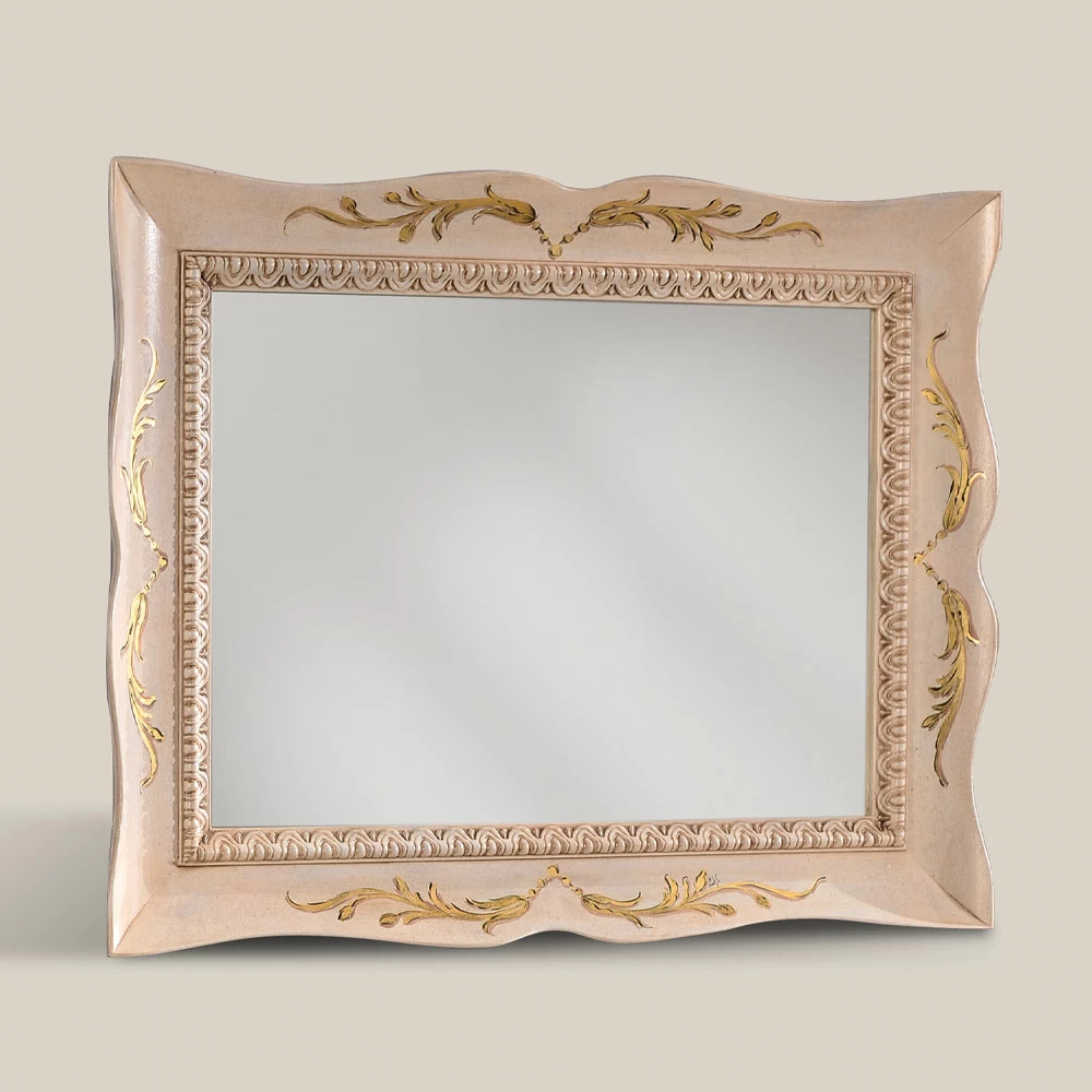 Miroir Rectangulaire En Bois Blanc De Style Classique Made In Italy - Florence 3 Miroir Rectangulaire En Bois Blanc De Style Classique Made In Italy - Florence