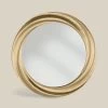 Miroir Rond Avec Cadre En Bois Doré De Luxe Fabriqué En Italie - Adelin -Décoration D'intérieur specchio rotondo con cornice in legno oro di lusso made in italy adelin