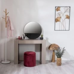 Miroir Mural Rond En Mdf Et Verre Avec Insert En Marbre - Rudy -Décoration D'intérieur specchio rotondo da parete in mdf e vetro con inserto in marmo rudy 3