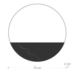 Miroir Mural Rond En Mdf Et Verre Avec Insert En Marbre - Rudy -Décoration D'intérieur specchio rotondo da parete in mdf e vetro con inserto in marmo rudy 5