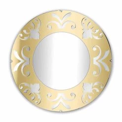 Miroir Design Rond En Plexiglas Or Argent Ou Bronze Avec Cadre - Foscolo