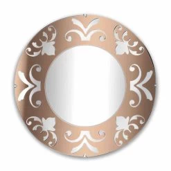 Miroir Design Rond En Plexiglas Or Argent Ou Bronze Avec Cadre - Foscolo -Décoration D'intérieur specchio rotondo design in plexiglass oro argento o bronzo con cornice foscolo 4