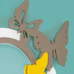 Miroir Rond De Design Moderne En Bois Coloré Avec Papillons - Beat 7 Miroir Rond De Design Moderne En Bois Coloré Avec Papillons - Beat -Décoration D'intérieur specchio rotondo di design moderno in legno colorato con farfalle battito 1